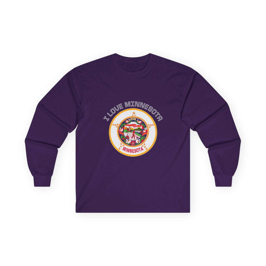 Minnesota State long Sleeve Sweatshirt — "I Love Minnesota"