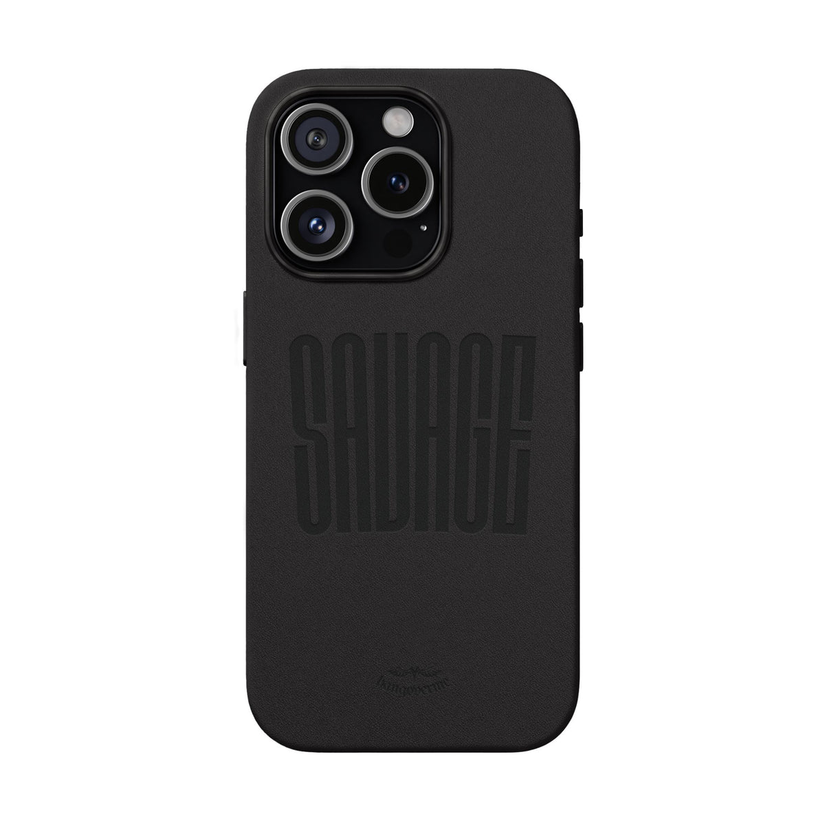 Engraved PU Leather Phone Case — 'SAVAGE' Brown Protective Cover