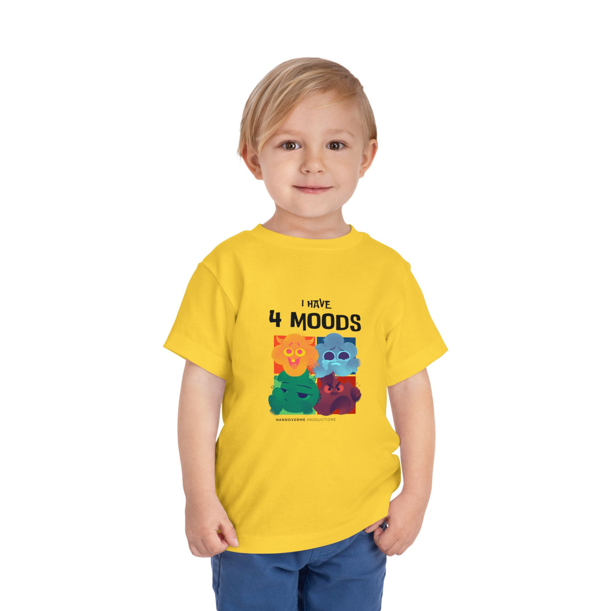 Toddler T-Shirt - "I Have 4 Moods" Colorful Monster Graphic