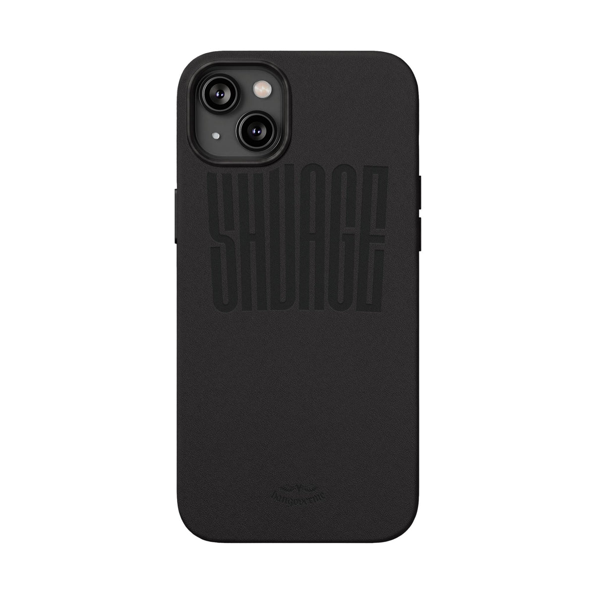 Engraved PU Leather Phone Case — 'SAVAGE' Brown Protective Cover