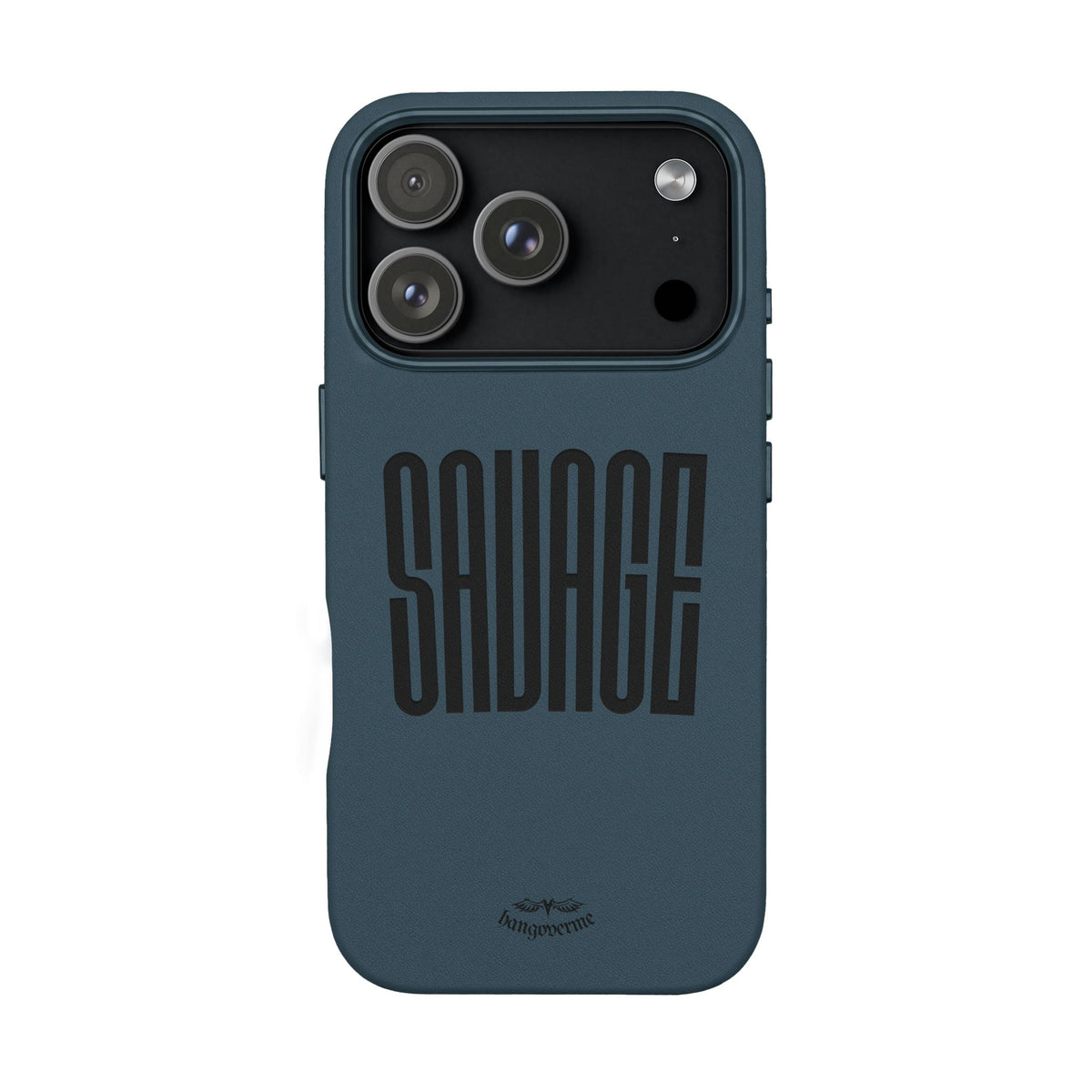 Engraved PU Leather Phone Case — 'SAVAGE' Brown Protective Cover