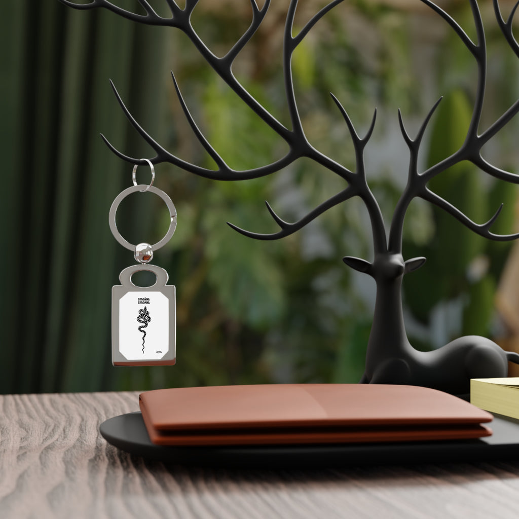 Snake Tattoo Rectangle Keyring