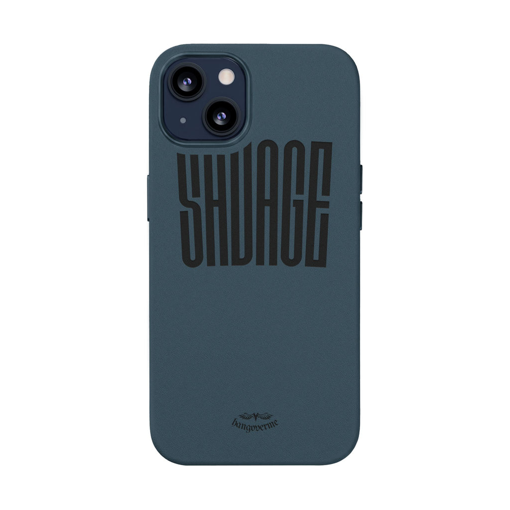 Engraved PU Leather Phone Case — 'SAVAGE' Brown Protective Cover