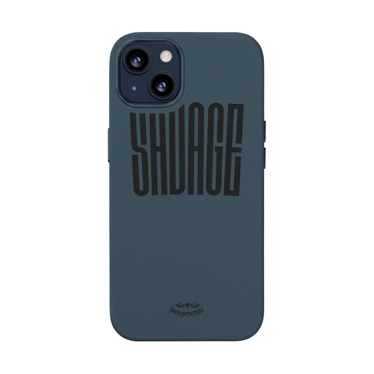 Engraved PU Leather Phone Case — 'SAVAGE' Brown Protective Cover