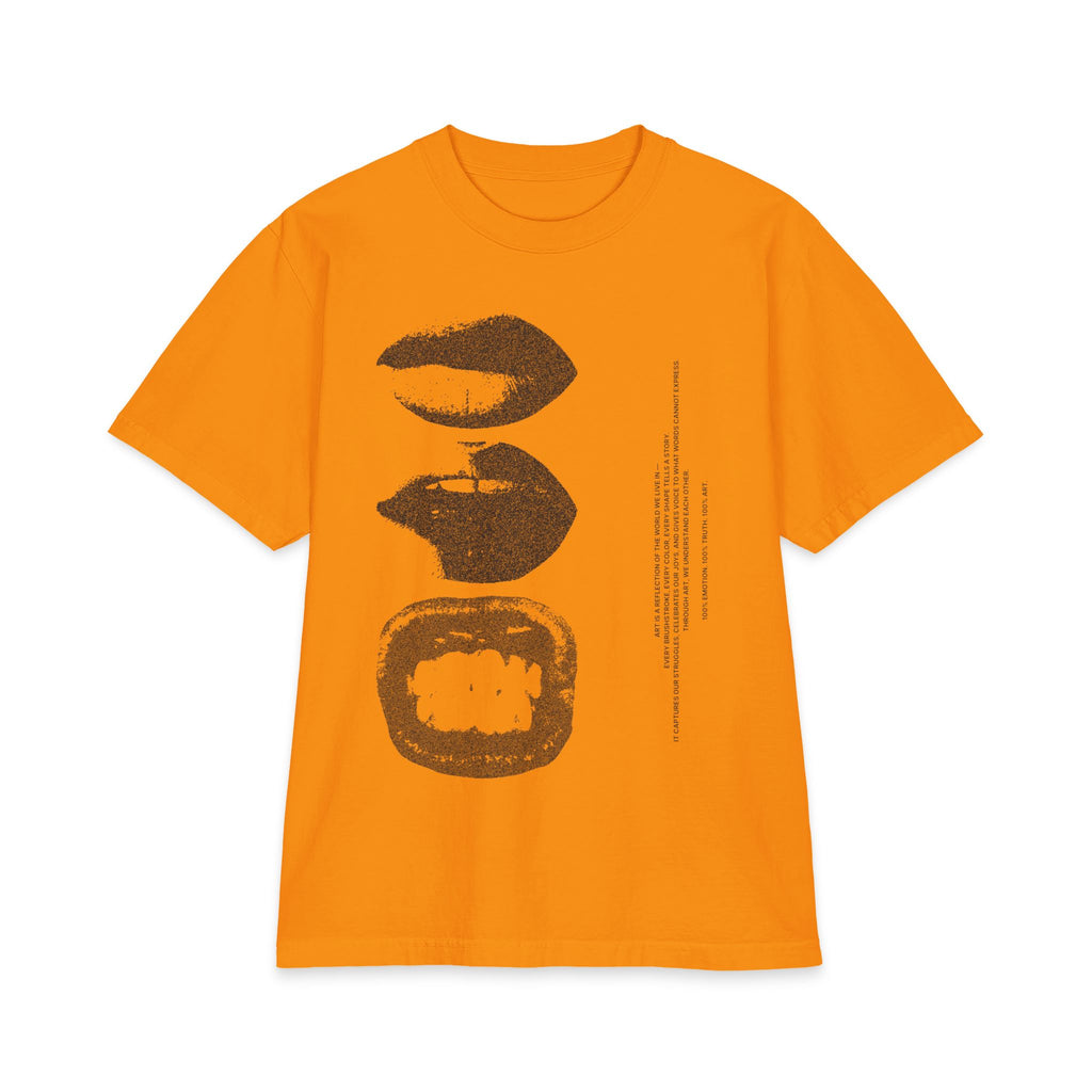 Graphic Lip Print T‑Shirt — Monochrome Kiss & Bite Art Tee