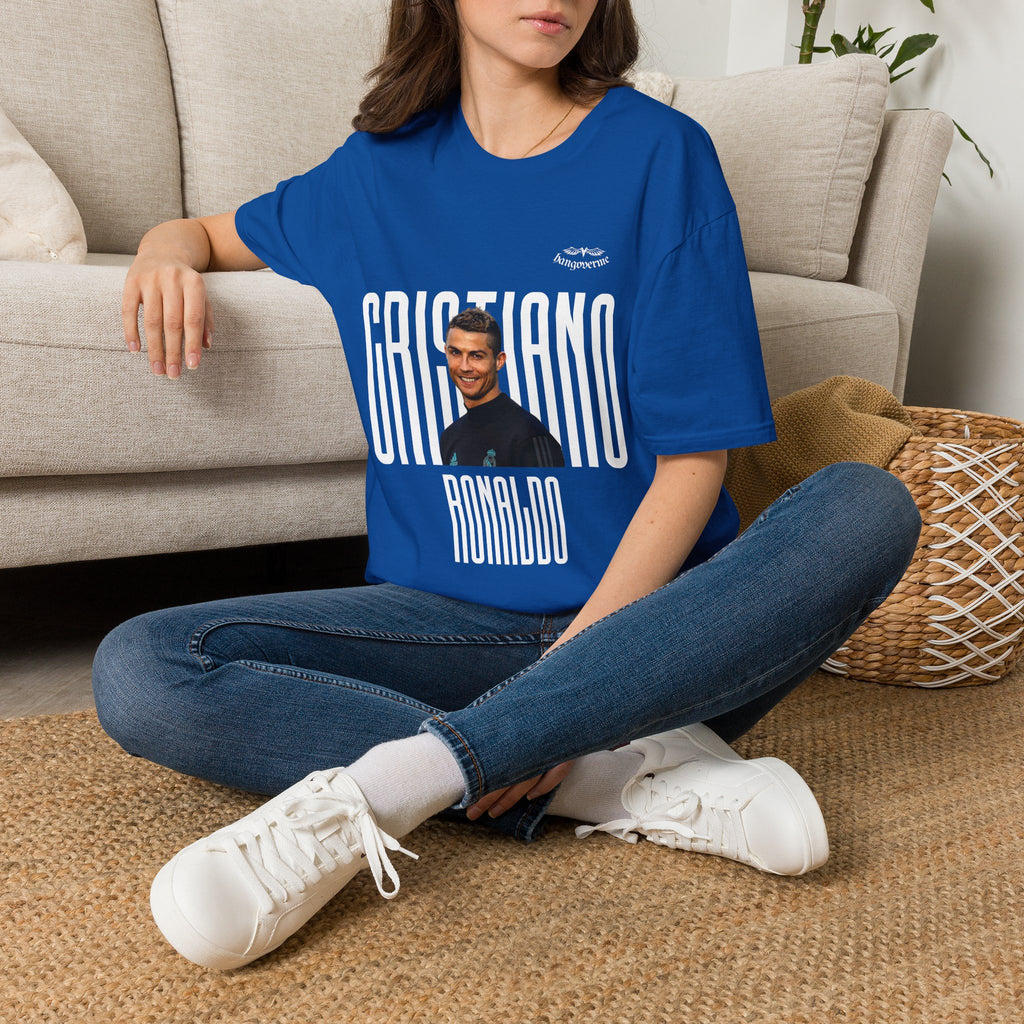 Retro Portrait Tee with Bold 'CRISTIANO' Text