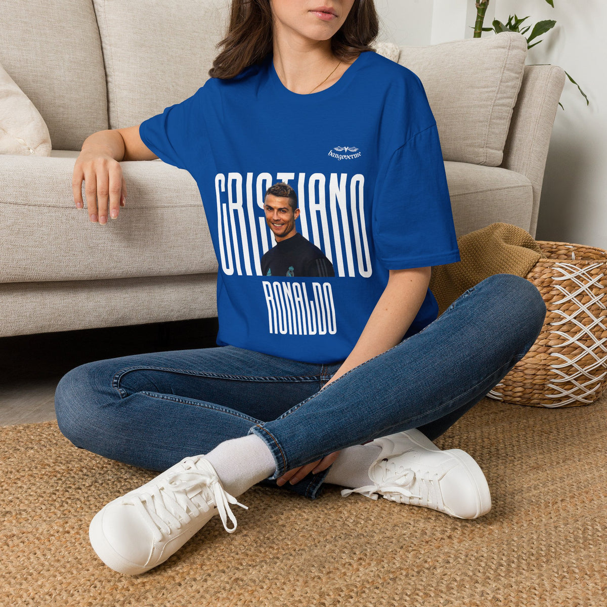 Retro Portrait Tee with Bold 'CRISTIANO' Text