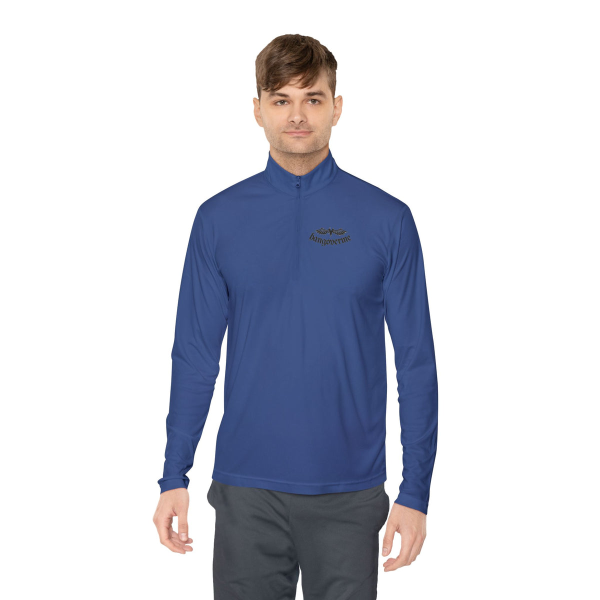 Quarter-Zip Pullover — Minimalist Script Logo Pullover