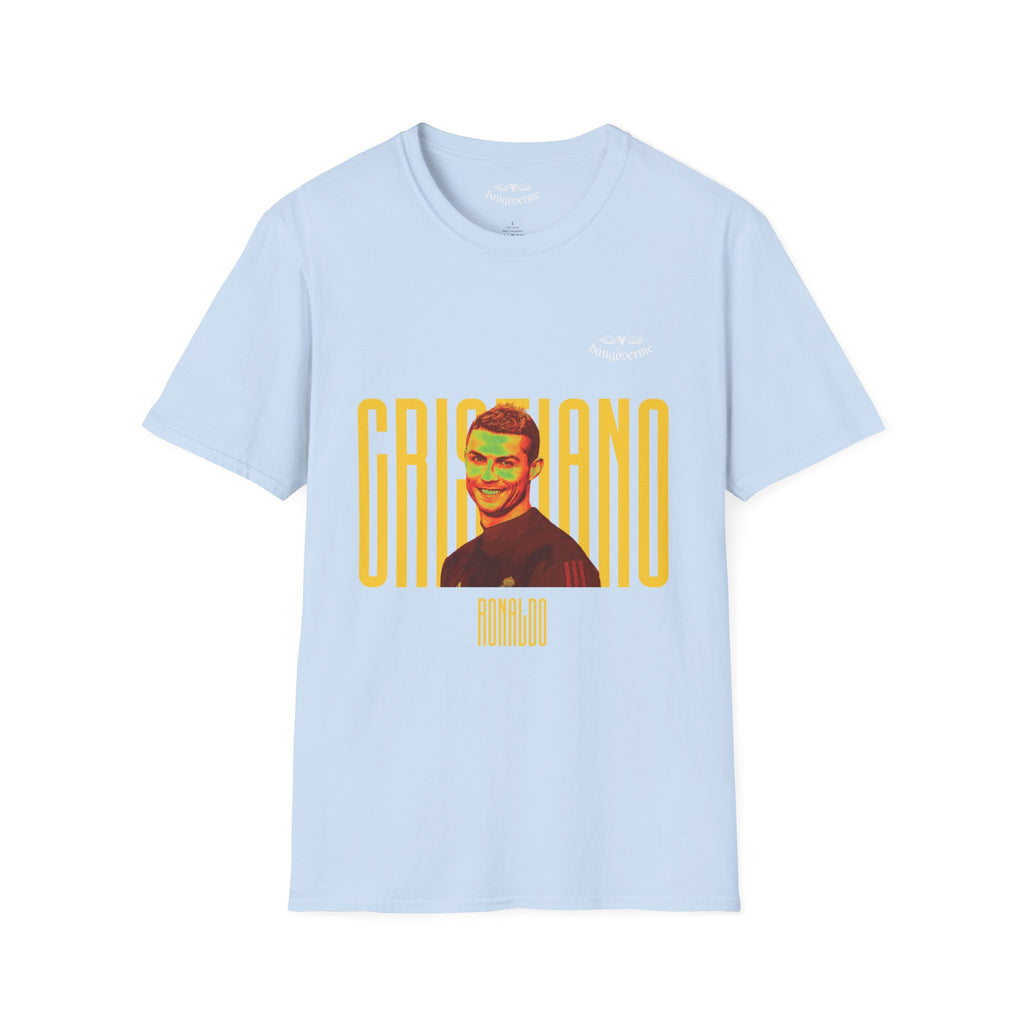 Retro Portrait Tee with Bold 'CRISTIANO' Text
