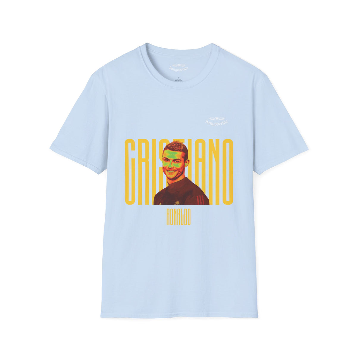 Retro Portrait Tee with Bold 'CRISTIANO' Text