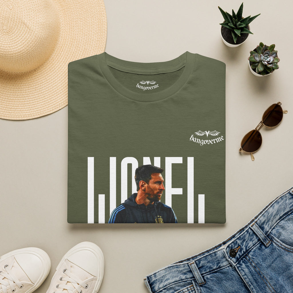 Lionel Messi Graphic T-Shirt — Vintage Soccer Portrait Tee