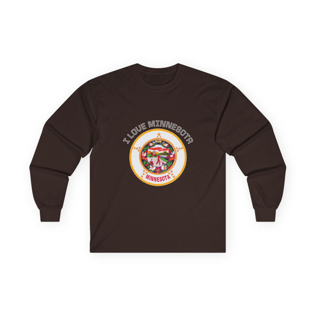 Minnesota State long Sleeve Sweatshirt — "I Love Minnesota"