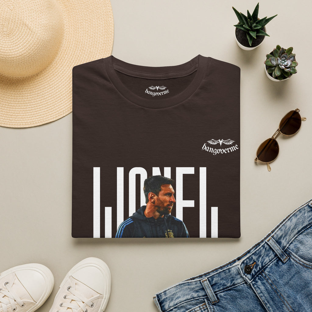Lionel Messi Graphic T-Shirt — Vintage Soccer Portrait Tee