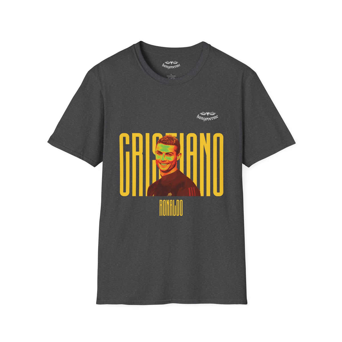 Retro Portrait Tee with Bold 'CRISTIANO' Text
